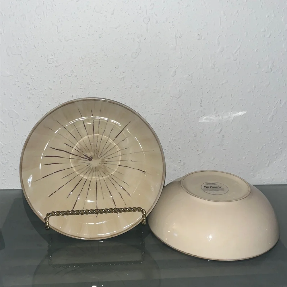 Pier 1 SANCTUARY Pattern Stoneware 7 7/8